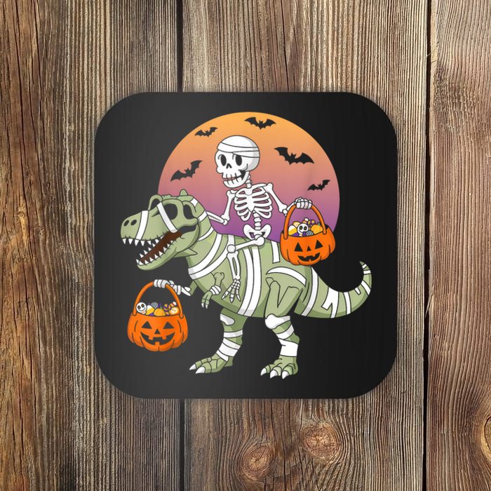 Funny Halloween Dinosaur Trex Skeleton Coaster