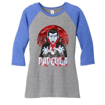 Funny Halloween Dad Dracula Costume Dadcula Gift Women's Tri-Blend 3/4-Sleeve Raglan Shirt