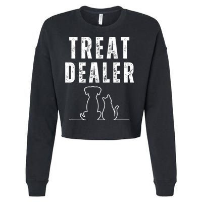 Funny Humor Dog Treat Dealer Dog Owner Dog Treats Dog Lover Pet Lover Cropped Pullover Crew