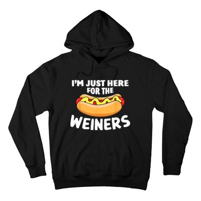 Funny Hot Dog Im Just Here For The Wieners 4th Of July Trending Design Hoodie