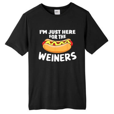 Funny Hot Dog Im Just Here For The Wieners 4th Of July Trending Design Tall Fusion ChromaSoft Performance T-Shirt