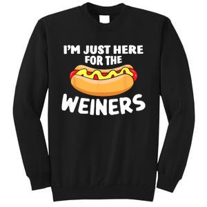 Funny Hot Dog Im Just Here For The Wieners 4th Of July Trending Design Tall Sweatshirt