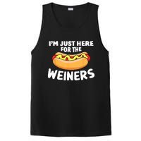 Funny Hot Dog Im Just Here For The Wieners 4th Of July Trending Design PosiCharge Competitor Tank