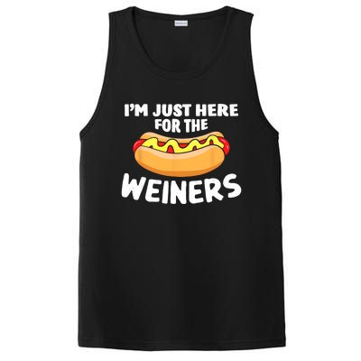 Funny Hot Dog Im Just Here For The Wieners 4th Of July Trending Design PosiCharge Competitor Tank