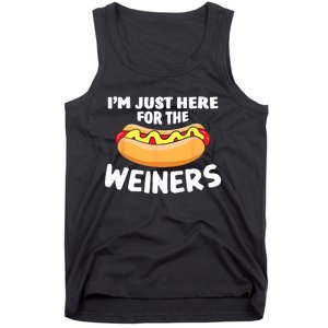 Funny Hot Dog Im Just Here For The Wieners 4th Of July Trending Design Tank Top