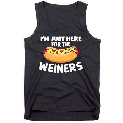 Funny Hot Dog Im Just Here For The Wieners 4th Of July Trending Design Tank Top