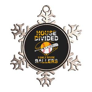 Funny House Divided I Only Raise Ballers Softball Baseball Metallic Star Ornament