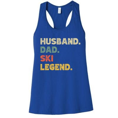 Funny Husband Dad Ski Legend Vintage Retro Cool Gift Women's Racerback Tank