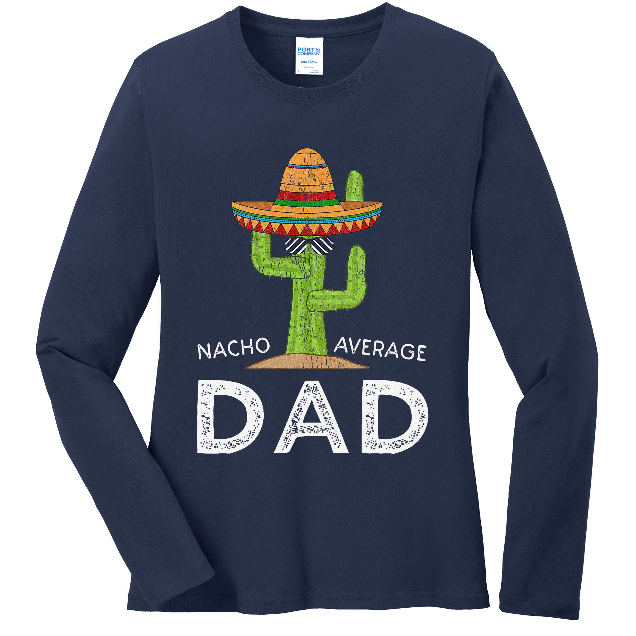 Fun Hilarious Dad Joke Funny Saying Dad Humor Ladies Long Sleeve Shirt