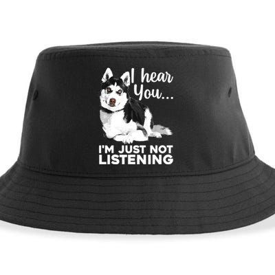 Funny Husky Dog Art For Women Siberian Husky Lover Sustainable Bucket Hat