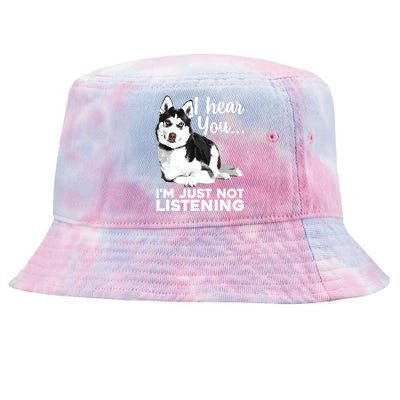 Funny Husky Dog Art For Women Siberian Husky Lover Tie-Dyed Bucket Hat