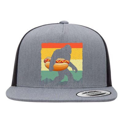 Funny Hot Dog Art For Women Bigfoot Hotdog Lovers Flat Bill Trucker Hat