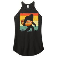 Funny Hot Dog Art For Women Bigfoot Hotdog Lovers Women’s Perfect Tri Rocker Tank