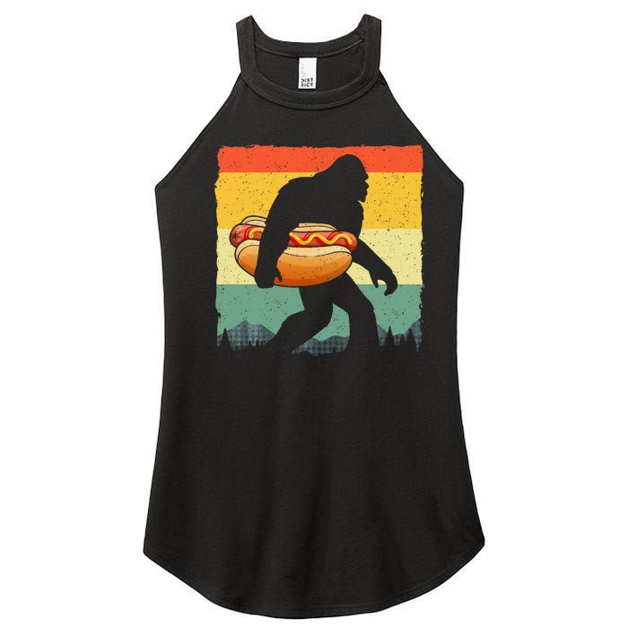 Funny Hot Dog Art For Women Bigfoot Hotdog Lovers Women’s Perfect Tri Rocker Tank