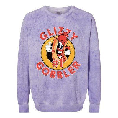 Funny Hot Dog Glizzy Gobbler Number One Glizzy  Colorblast Crewneck Sweatshirt