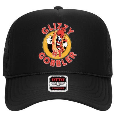 Funny Hot Dog Glizzy Gobbler Number One Glizzy  High Crown Mesh Back Trucker Hat