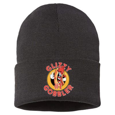 Funny Hot Dog Glizzy Gobbler Number One Glizzy  Sustainable Knit Beanie