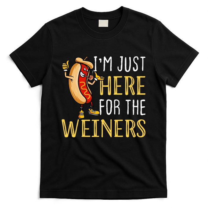 Funny Hot Dog IM Just Here For The Wieners Sausage T-Shirt