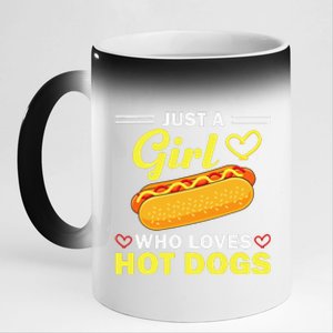 Funny Hot Dog Design For Women Hot Dog Lovers 11oz Black Color Changing Mug