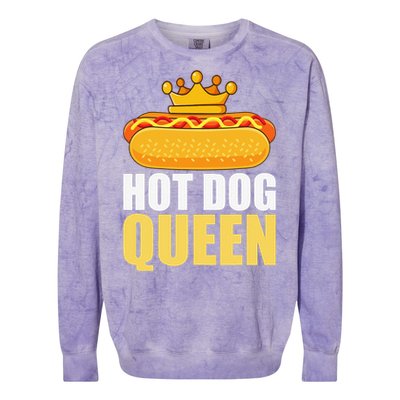 Funny Hot Dog For Women Grilled Wiener Sausage Buns Colorblast Crewneck Sweatshirt