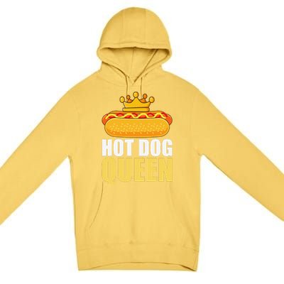 Funny Hot Dog For Women Grilled Wiener Sausage Buns Premium Pullover Hoodie