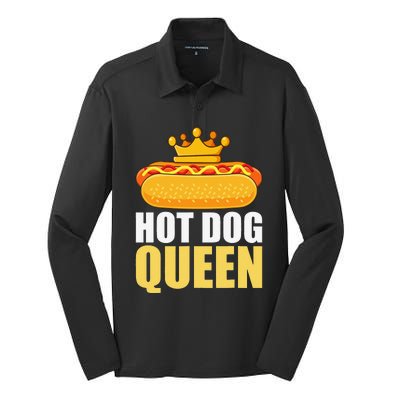 Funny Hot Dog For Women Grilled Wiener Sausage Buns Silk Touch Performance Long Sleeve Polo