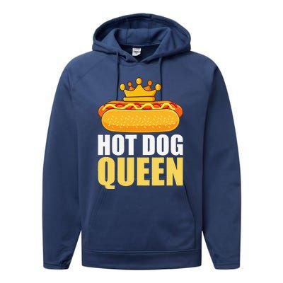 Funny Hot Dog For Women Grilled Wiener Sausage Buns Performance Fleece Hoodie