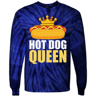 Funny Hot Dog For Women Grilled Wiener Sausage Buns Tie-Dye Long Sleeve Shirt