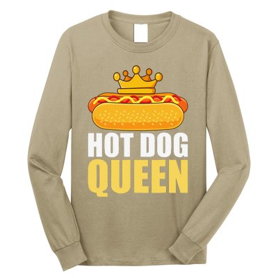 Funny Hot Dog For Women Grilled Wiener Sausage Buns Long Sleeve Shirt