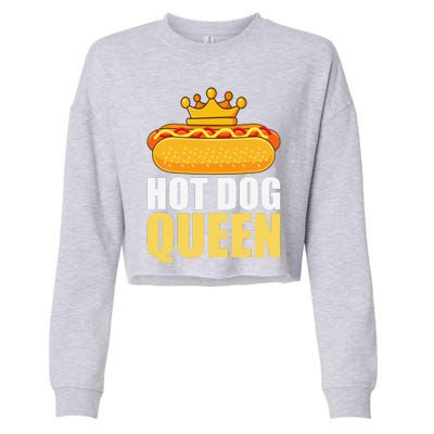 Funny Hot Dog For Women Grilled Wiener Sausage Buns Cropped Pullover Crew