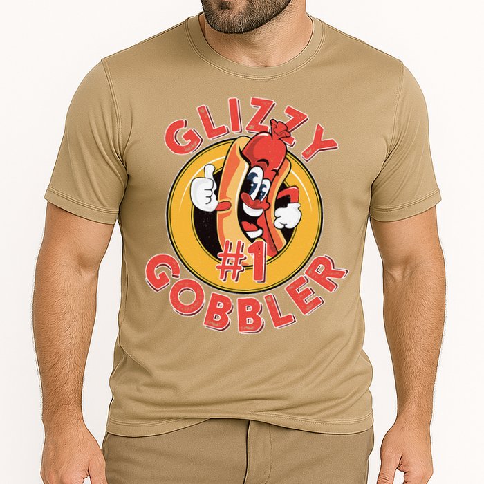 Funny Hot Dog Glizzy Gobbler Number One Glizzy Cooling Performance Crew T-Shirt