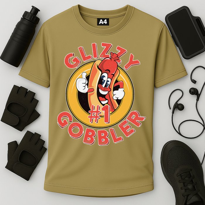Funny Hot Dog Glizzy Gobbler Number One Glizzy Cooling Performance Crew T-Shirt