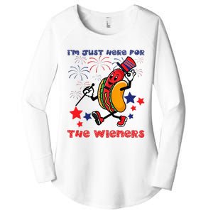 Funny Hot Dog Im Just Here For The Wieners 4Th Of July Women's Perfect Tri Tunic Long Sleeve Shirt