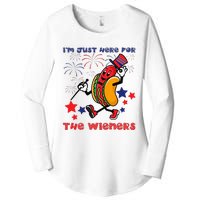 Funny Hot Dog Im Just Here For The Wieners 4Th Of July Women's Perfect Tri Tunic Long Sleeve Shirt