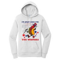 Funny Hot Dog Im Just Here For The Wieners 4Th Of July Women's Pullover Hoodie