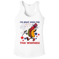 Funny Hot Dog Im Just Here For The Wieners 4Th Of July Ladies PosiCharge Competitor Racerback Tank