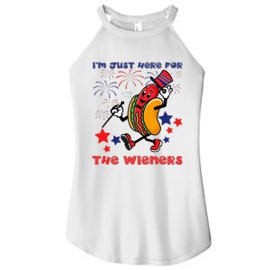 Funny Hot Dog Im Just Here For The Wieners 4Th Of July Women's Perfect Tri Rocker Tank