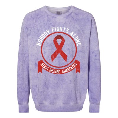 Fight Heart Disease Awareness Month American Heart Health Gift Colorblast Crewneck Sweatshirt