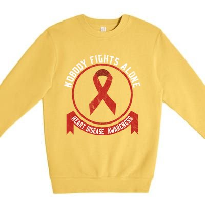 Fight Heart Disease Awareness Month American Heart Health Gift Premium Crewneck Sweatshirt