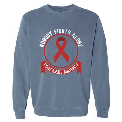 Fight Heart Disease Awareness Month American Heart Health Gift Garment-Dyed Sweatshirt