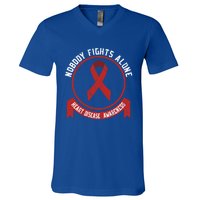 Fight Heart Disease Awareness Month American Heart Health Gift V-Neck T-Shirt