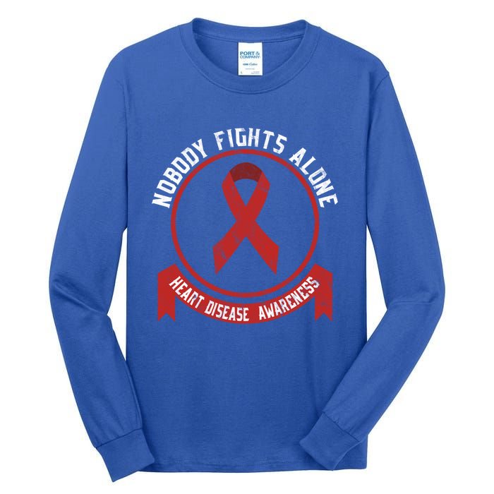 Fight Heart Disease Awareness Month American Heart Health Gift Tall Long Sleeve T-Shirt