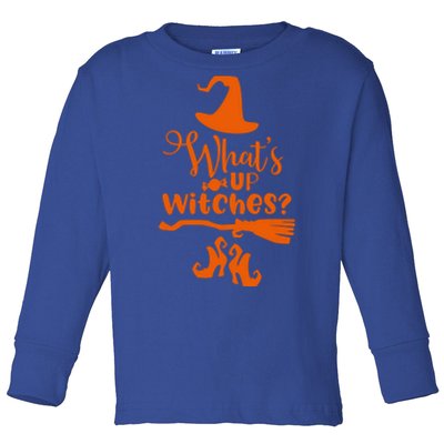 Funny Halloween Design/ Whats Up Witches? Gift Toddler Long Sleeve Shirt