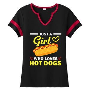 Funny Hot Dog Design For Women Hot Dog Lovers Ladies Halftime Notch Neck Tee