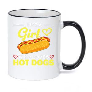 Funny Hot Dog Design For Women Hot Dog Lovers 11oz Black Color Changing Mug