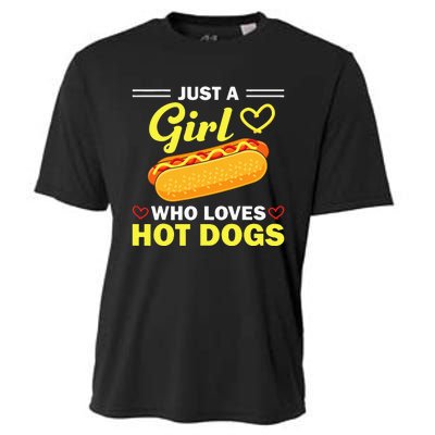 Funny Hot Dog Design For Women Hot Dog Lovers Cooling Performance Crew T-Shirt