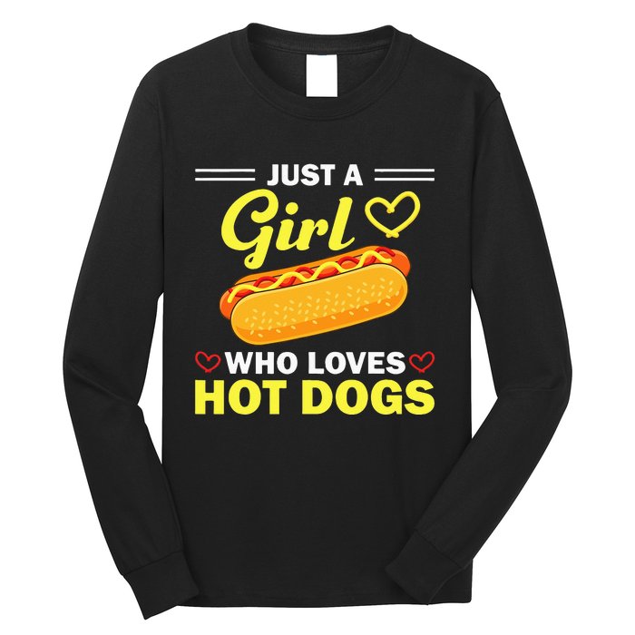 Funny Hot Dog Design For Women Hot Dog Lovers Long Sleeve Shirt