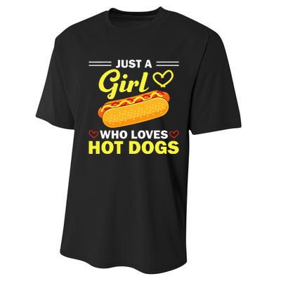 Funny Hot Dog Design For Women Hot Dog Lovers Performance Sprint T-Shirt