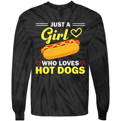 Funny Hot Dog Design For Women Hot Dog Lovers Tie-Dye Long Sleeve Shirt