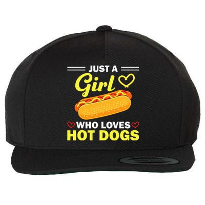 Funny Hot Dog Design For Women Hot Dog Lovers Wool Snapback Cap